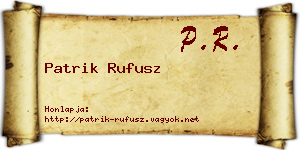 Patrik Rufusz névjegykártya